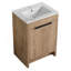 Meuble-lavabo autoportant avec lavabo en céramique blanche et 2 portes d'armoire à fermeture en douceur-1371333293