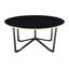 Amyra 3Pc Occasional Coffee And End Table Set, Black Glass, Gold
