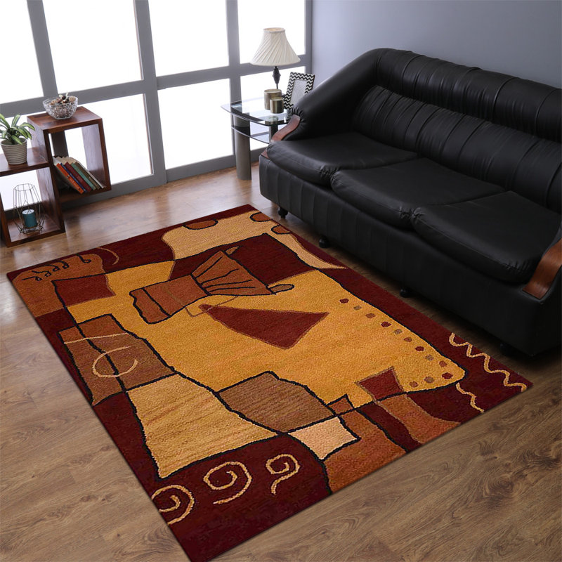Teja Hand Tufted Wool Eco-Friendly 9x12 Area Rugs - Rectangle, Multicolor, Abstract Modern Design, High Pile Thick Handmade Anti Skid Area Rugs for Living Room, Bed Room