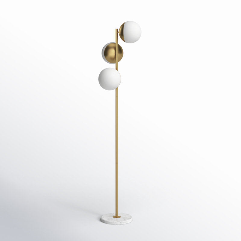 Yearby 65.5'' Tree Floor Lamp, Brass, Frosted White