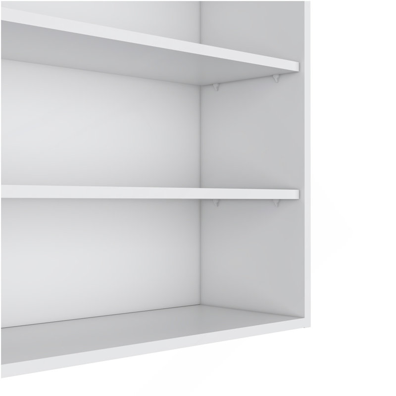 Armoire murale Chinle en mélamine avec rangement ouvert, blanc, Blanc