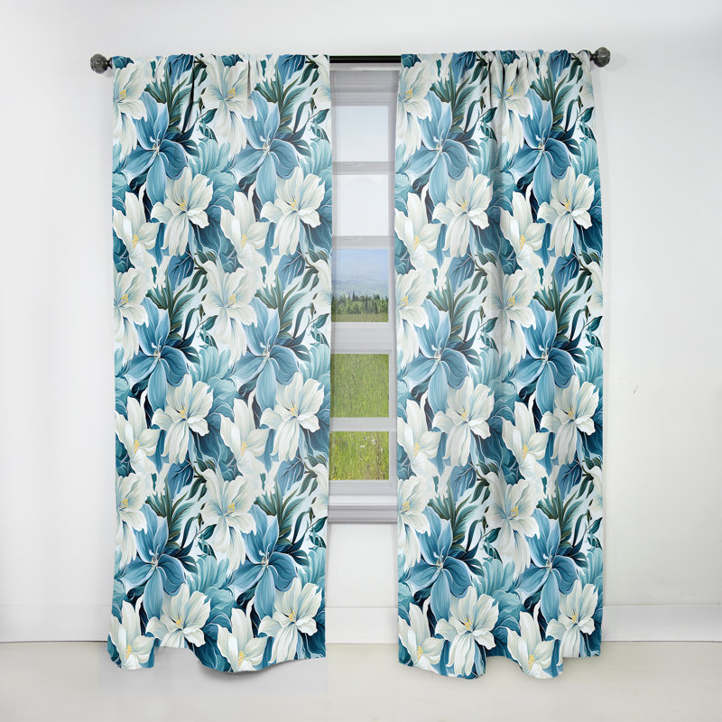 Motif tropical II - rideau en velours tropical obscurcissant - 1 panneau Oceanic Impressions, L 52 po x L 95 po