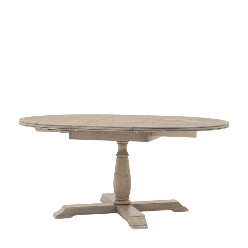 Heil 120 cm Extendable Ash Round Wood Top Dining Table with Wood Base