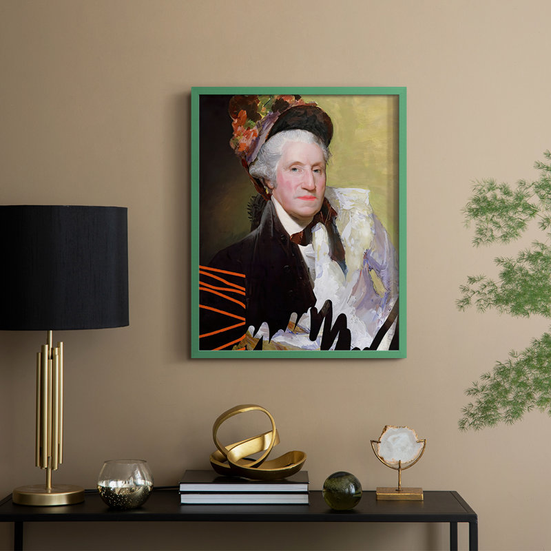 CheekyMasterFoundingFemale, reproduction encadrée - bois massif, H 15 po x l 12 po, Vert