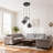 Triple-head Smoke Gray Glass Pendant Light - Adjustable Length / E26 Base / Wall Switch