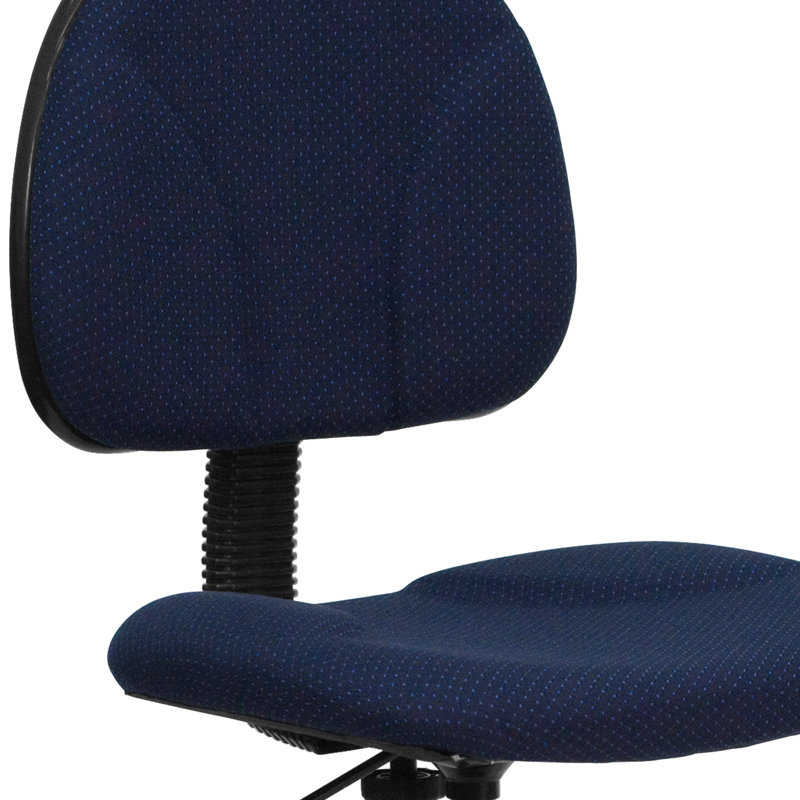 Navy Blue Fabric Swivel Drafting Chair with Adjustable Foot Ring