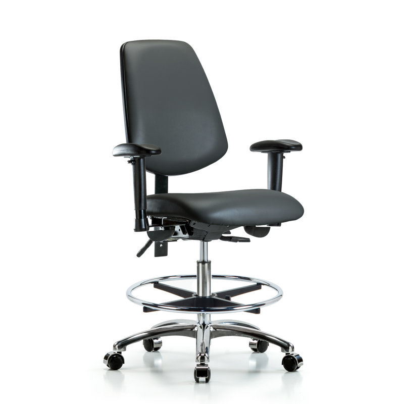 Khamyla Vinyl Task Chair, Dark Gray, Yes