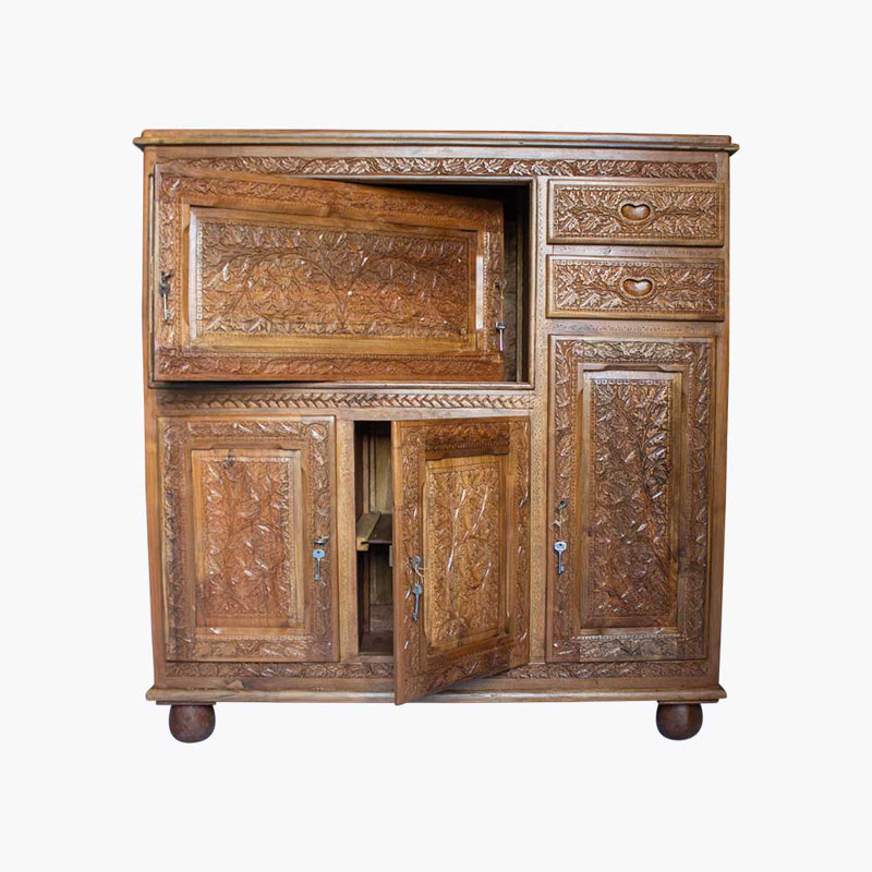 Kepler 106cm Solid Wood Bar Cabinet