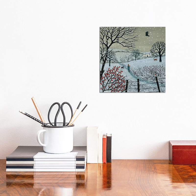 A Snowy Walk by Jo Grundy - Wrapped Canvas Print, 30.48 cm H x 30.48 cm W