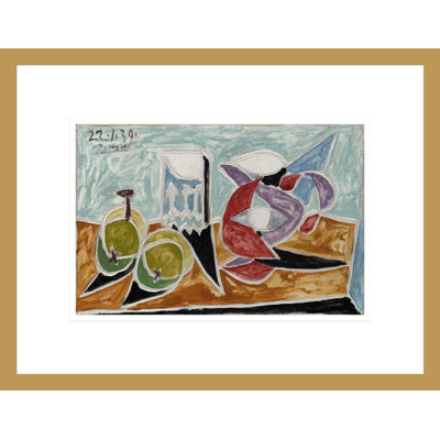 Nature morte: fruits et pichet par Pablo Picasso, impression giclée sur cadre