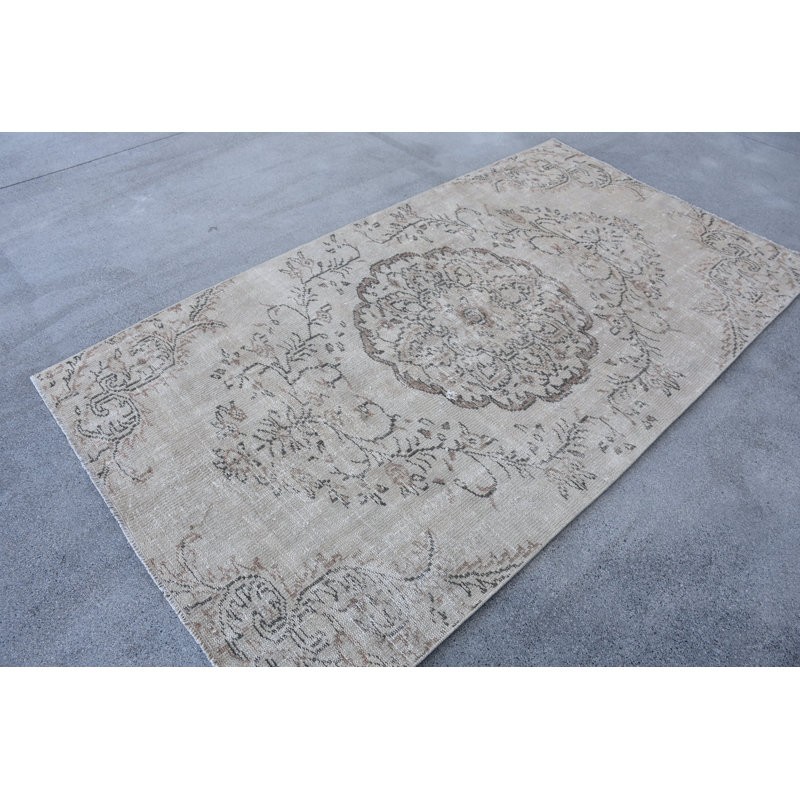 Tapis beige rétro patchwork 1,7 pi x 3,0 pi