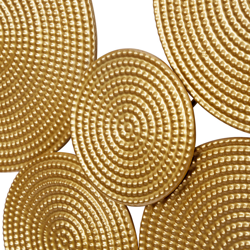 Gold Circular Iron Bohemian Wall Sculpture