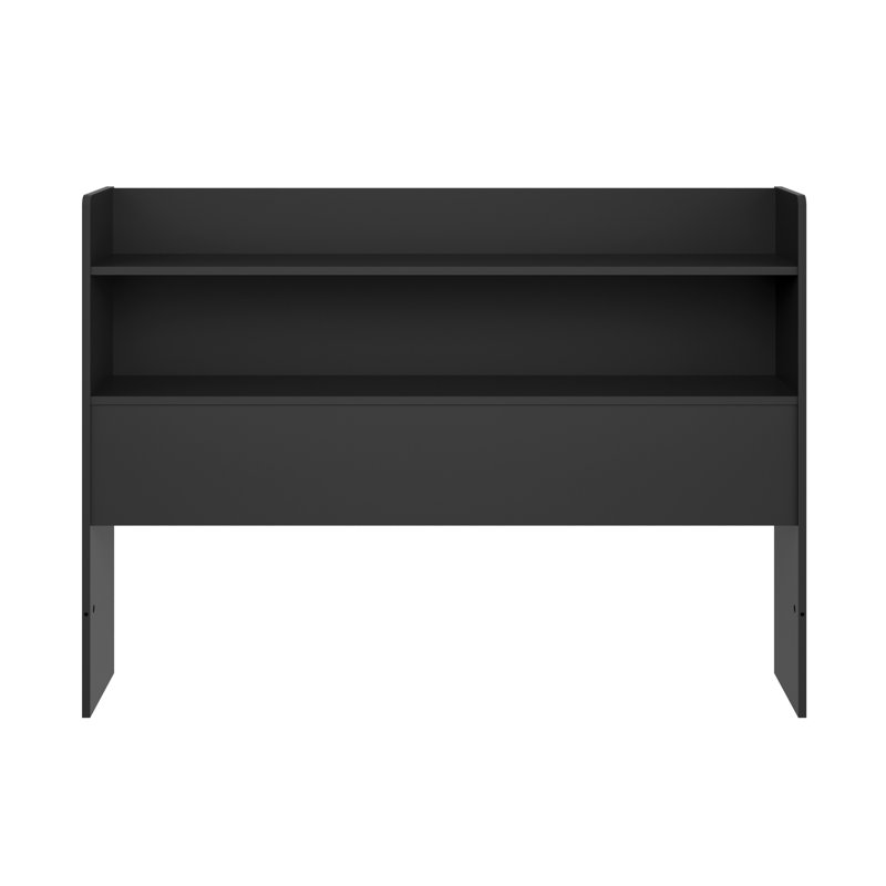 Laterika Bookcase Headboard, Double, Noir