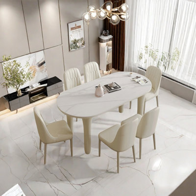 Creative oval dining table set