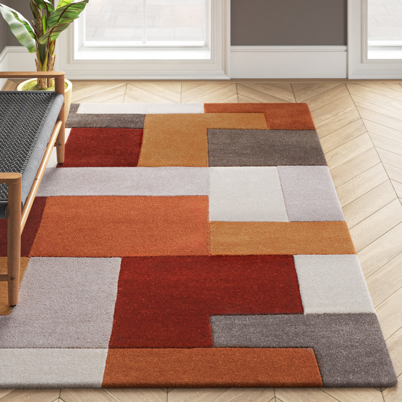Gunbiorgh Geometric Hand Woven Area Rug, Rectangle 160cm x 230cm