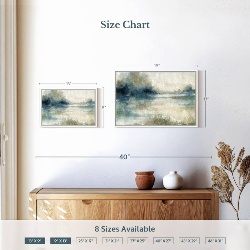 Still Still Waters II, Cadre flottant blanc, 13 po x 9 po