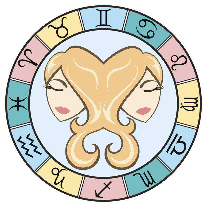 Gemini Zodiac Sign - Wrapped Canvas Print, 30cm H x 30cm W x 3.8cm D