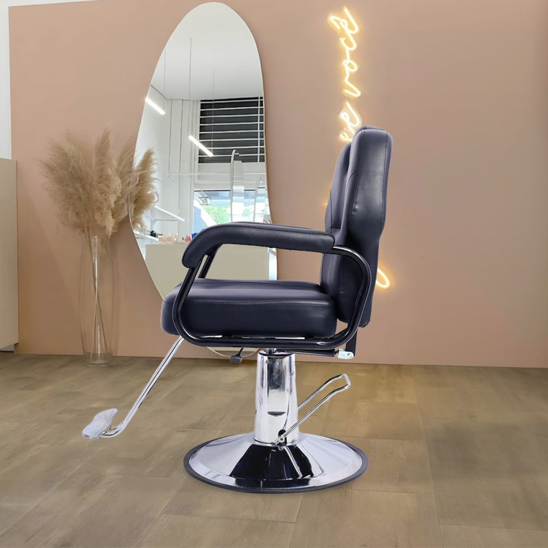 Fauteuil de coiffeur professionnel - fauteuil hydraulique durable avec inclinaison de 135 °, hauteur réglable et cape de coiffeur