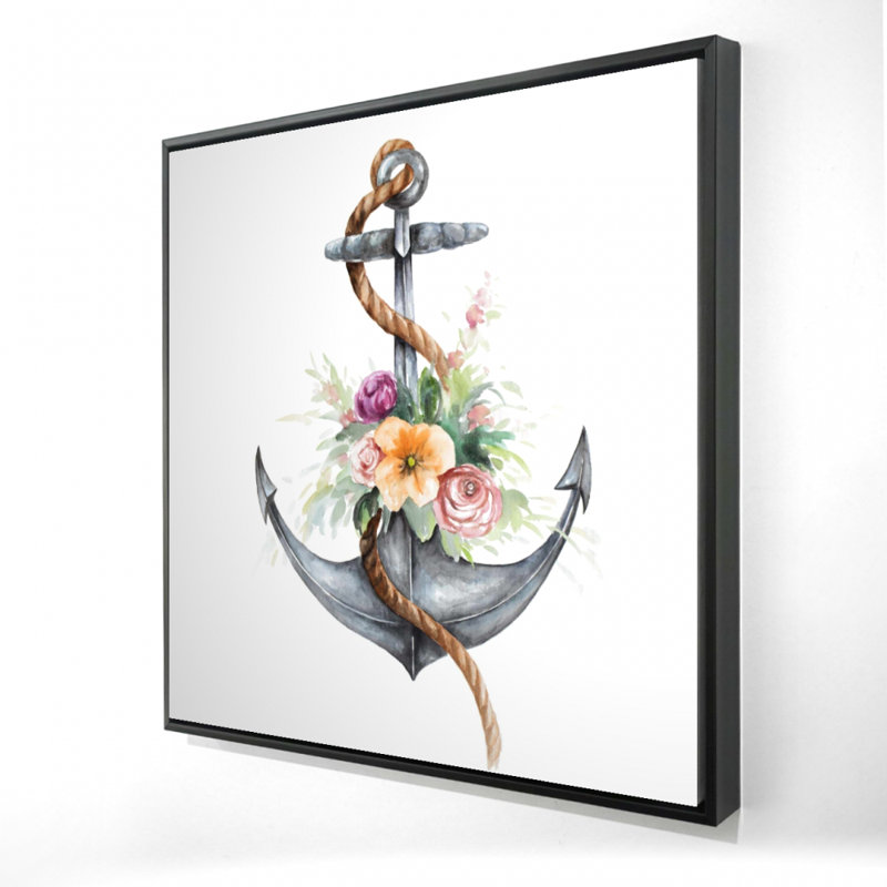 "Ancre de bateau avec des fleurs"