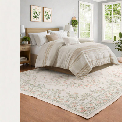 Ensemble de literie luxueuse surdimensionnée en jacquard de coton 6 pièces, style campagne moderne