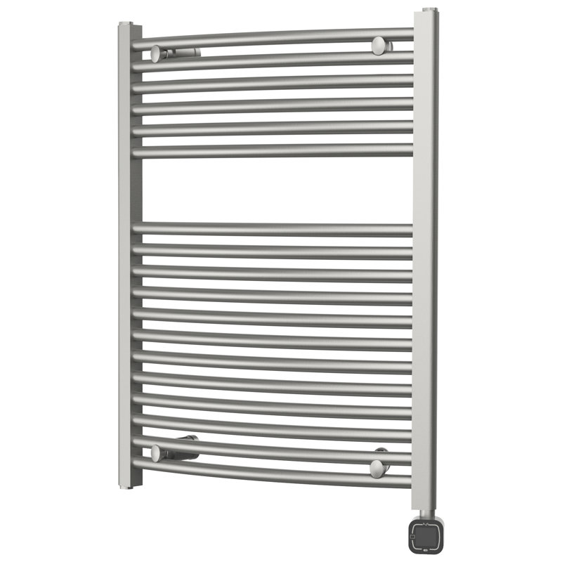 Curved Towel Rail Towel Warmer, Brushed Nickel, 31.5" H x 23.62" W x 2.75" D