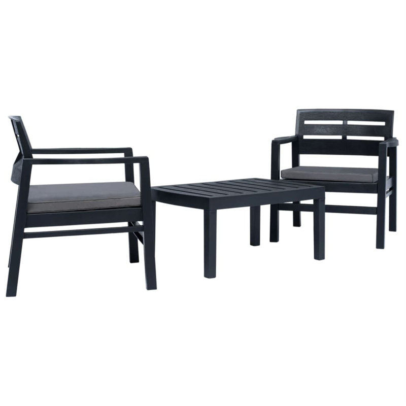 Creager Lounge Chair with Cushions, Anthracite