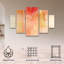 Ensemble de 5 panneaux muraux - Mila Apperlo «Orange 789», art mural sur toile pour le salon, la chambre à coucher ou le bureau 