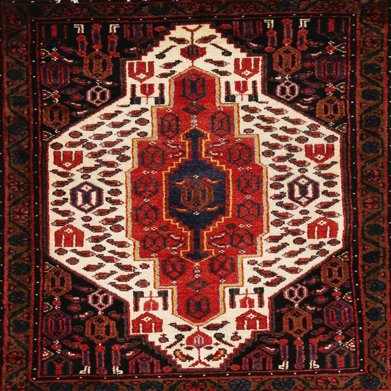Tapis rouge à motif sud-ouest, Carré 6 pi
