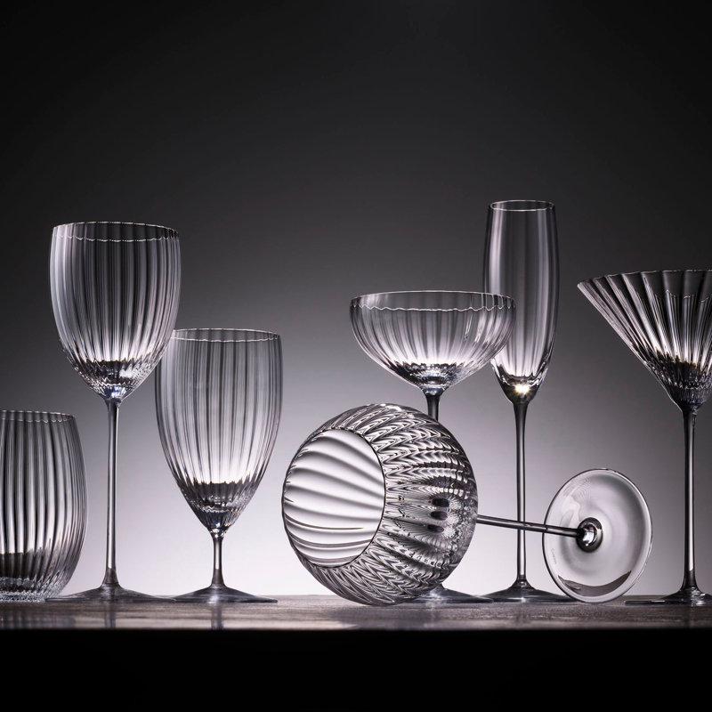 Quinn Crystal White Wine Glass, Citrine