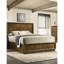 Grand lit, panneau de tête de lit en hévéa massif noyer massif avec placage, 1 pièce, aménagement de chambre à coucher de style transitionnel-948850412