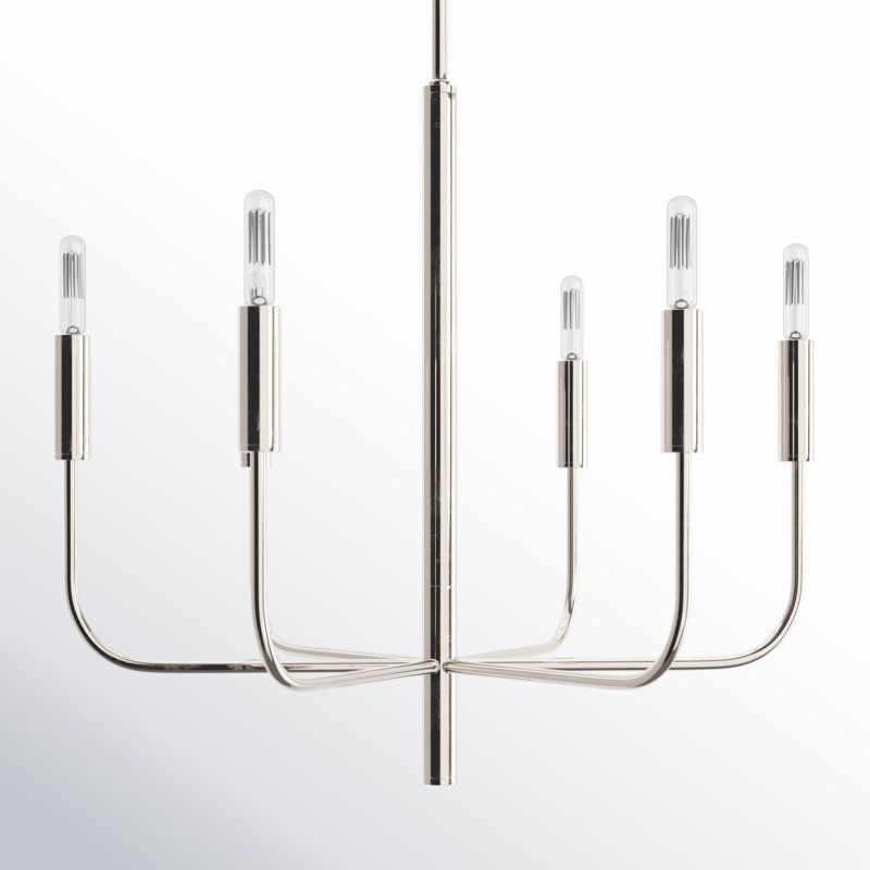 Brianna 6 - Light Chandelier, Polished Nickel