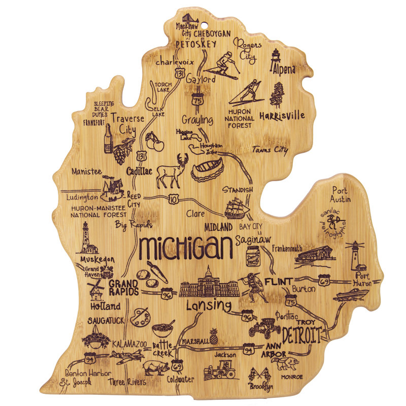 Planche à découper en bambou Destination Michigan
