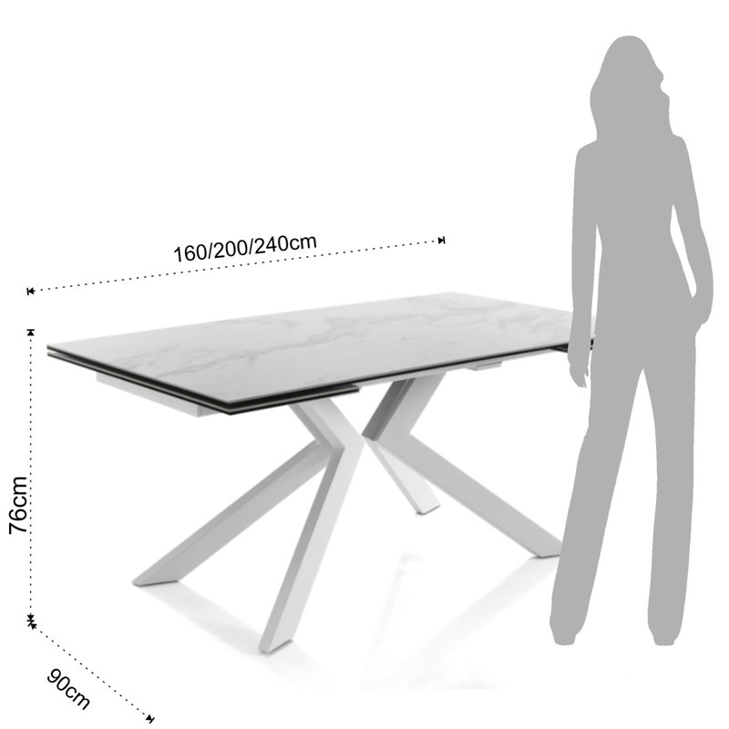 Dam Glass Top Metal Base Dining Table