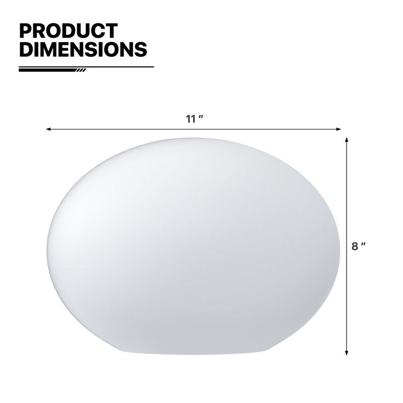 Eiren LED Oblate Ball Light, RGB Colour Changing Lamp with Remote, Rechargeable Bar Table Decor Light, 8" H x 11" W x 11" D