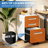 Makeace Fully Assembled 3-Drawer Mobile Metal Filing Cabinets with Lock for Home Office, Letter/Legal Size, Orange-2044430562