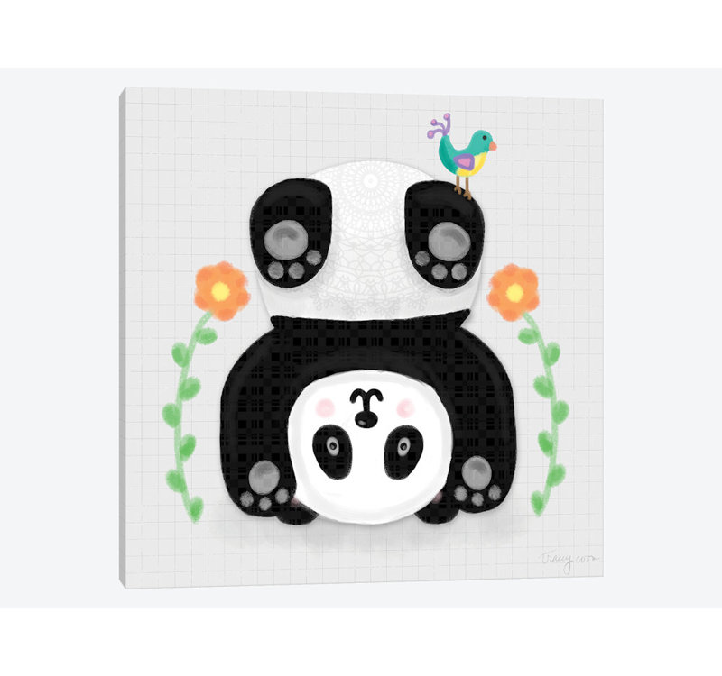 « culbuting pandas iv », impression sur toile tendue, H 48 po x l 48 po x P 1,5 po, Toile tendue, Pas de tapis