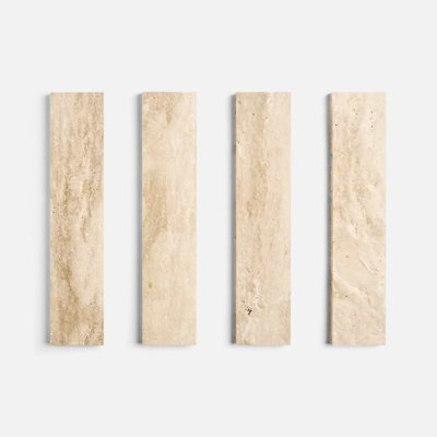 Travertine 2.5x12 Filled Brushed Vein Cut Tile
