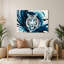Big Cats Blue eyed White Tiger Blue Metal Wall Art