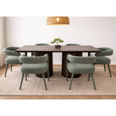 Sullivan 72" Dining Table Set With 6 Teal Chairs