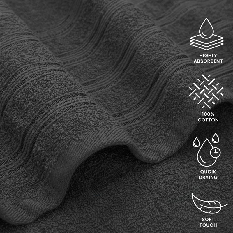 Pentheam Cotton Hand Towel, Black