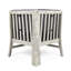 Fauteuil d'angle gris avec intempéries - structure en bois et déversement d'eau - chaise de balcon avec coussins