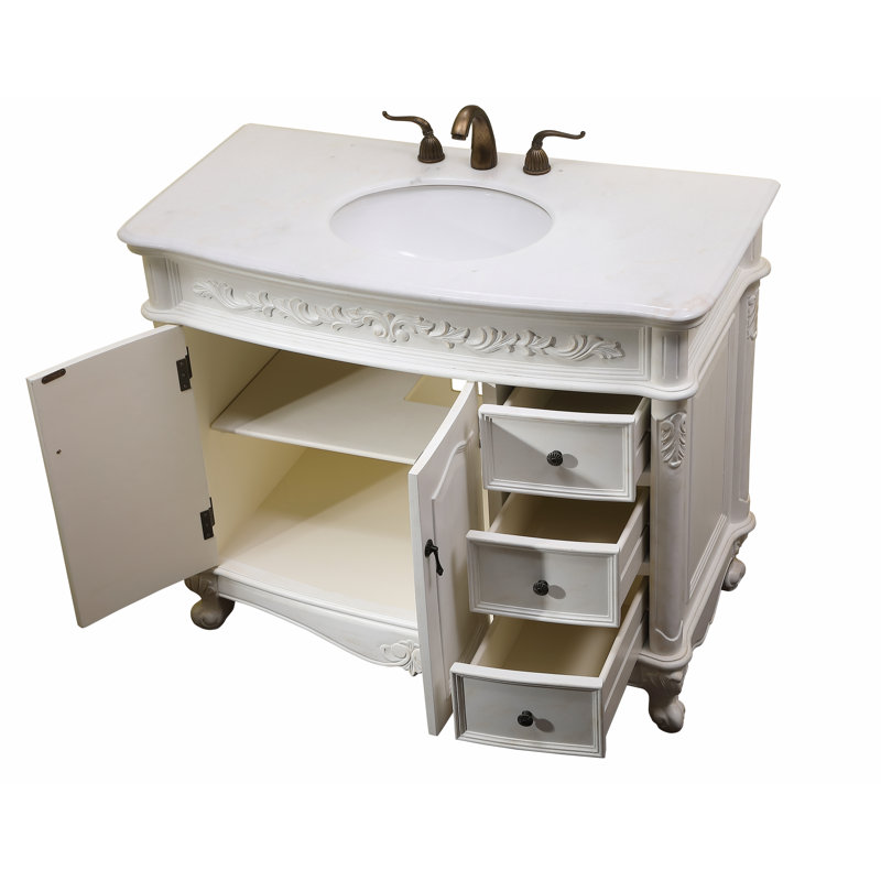Ensemble de meuble-lavabo simple 42 po Stepan, Blanc antique