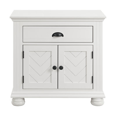 Schauer 1-Drawer Nightstand in White