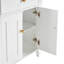 Meuble-lavabo 36 po avec lavabo, lavabo en céramique, tiroir coulissant, 3 tiroirs latéraux, tablette réglable, blanc