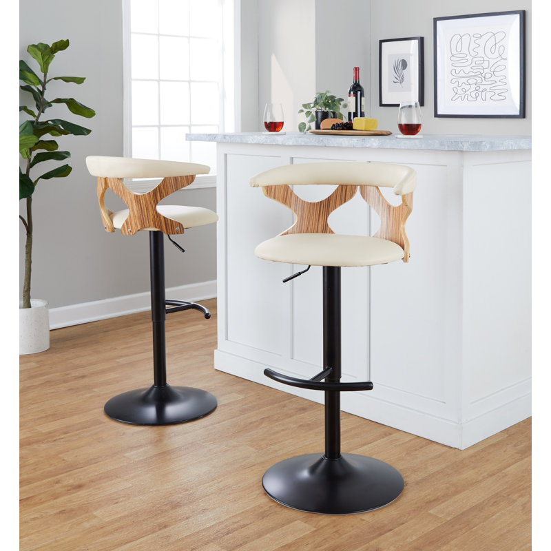 Tabouret Gardenia, Crème, Chrome / naturel