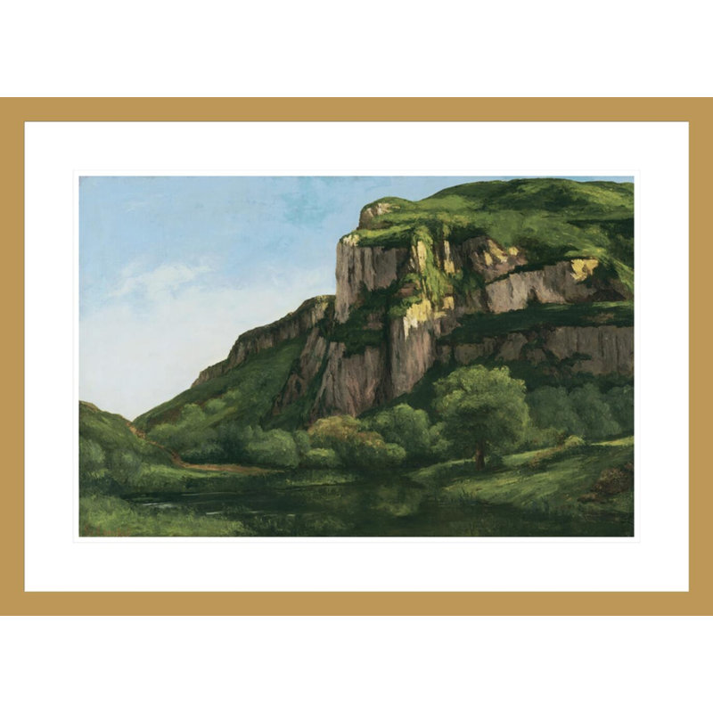 «Rocks at Mouthier» par Gustave Courbet, impression giclée encadrée, H 21,45 po x l 29,5 po
