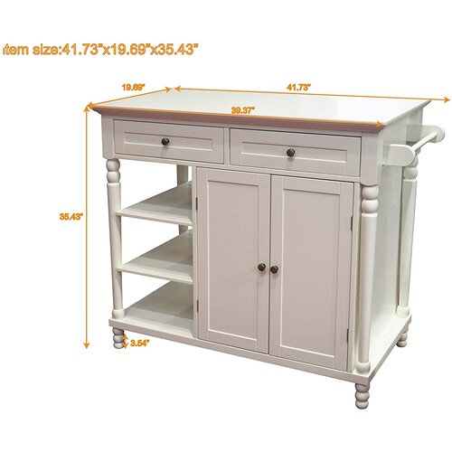 Longshore Tides Adelbert Wood Kitchen Island & Reviews | Wayfair