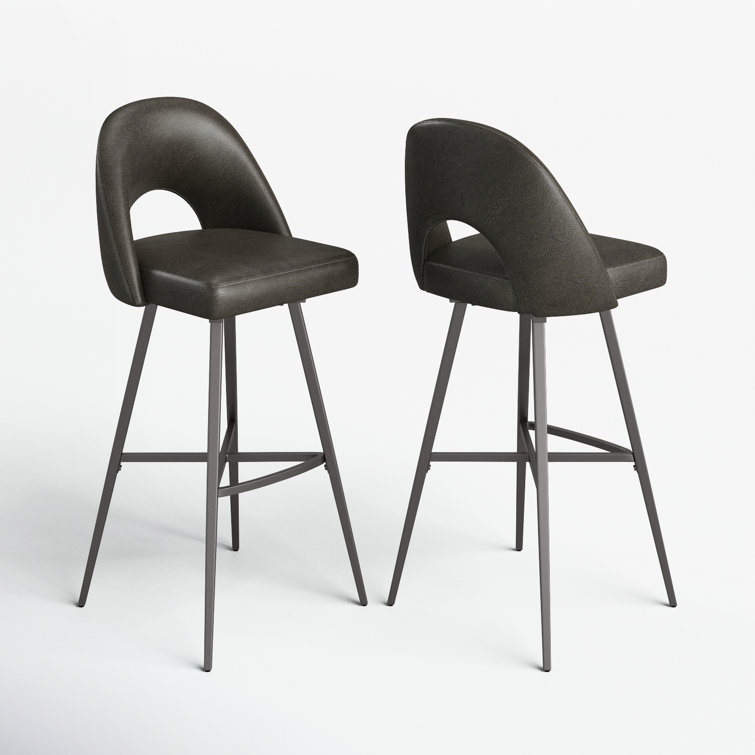 Etna Swivel Upholstered Counter Stool with Metal Frame