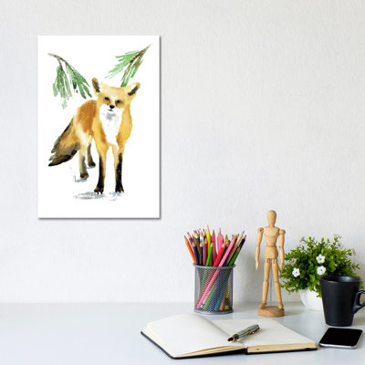Snowy Fox II by Annie Warren - Wrapped Canvas Print