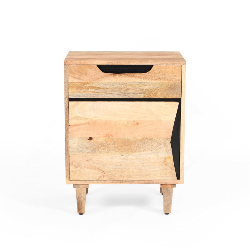 Table de chevet en bois naturel
